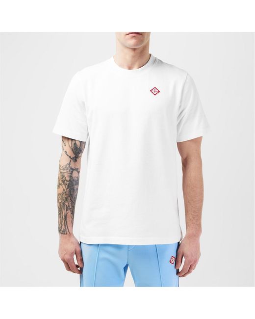 Casablanca White Short-Sleeved T-Shirt for men