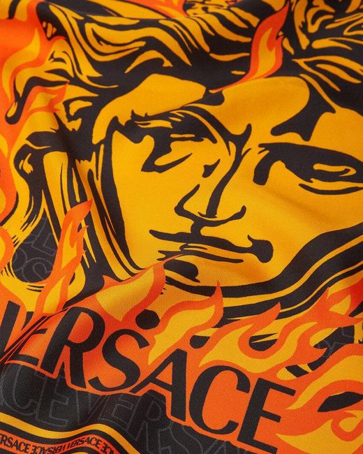 Versace Orange Pattern Scarf for men