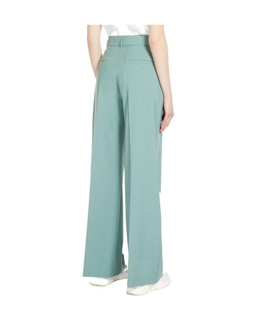 Weekend by Maxmara Blue Logo Wide-Leg Pants