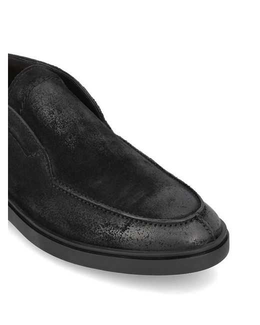 Tagliatore Black Round Toe Slip-On Loafers for men
