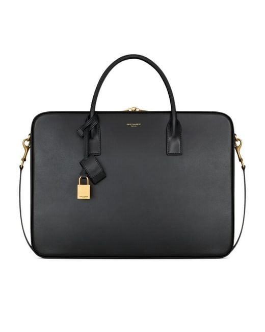 Saint Laurent Black Sac De Jour Large Slim Bauletto Bag for men