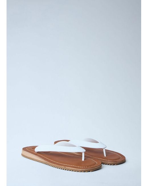 Miu Miu White Thong-Strap Flip Flops