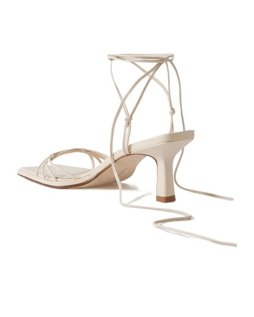 Aeyde White Roda Leather Sandals