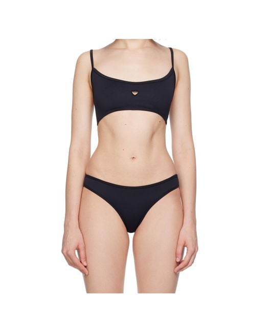 Baserange Blue Cutout Bikini Top