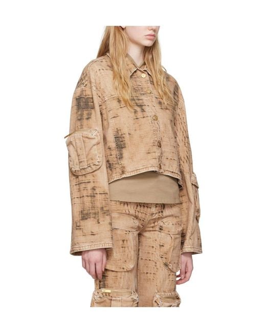 Blumarine Natural Camouflage Pattern Denim Coat