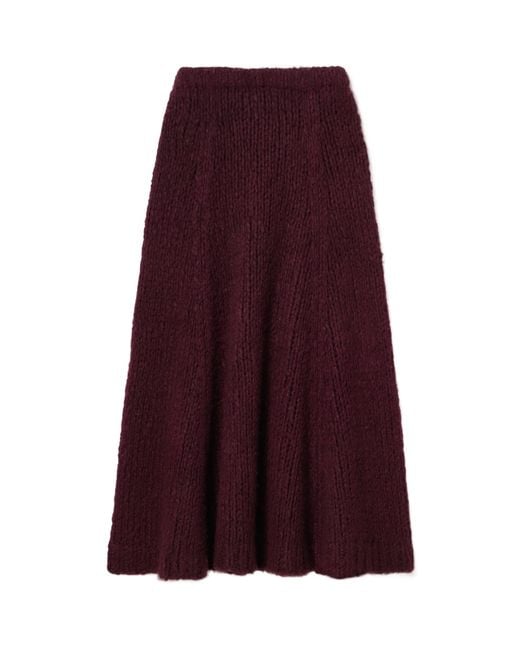 Gabriela Hearst Purple High Waist Midi Skirt