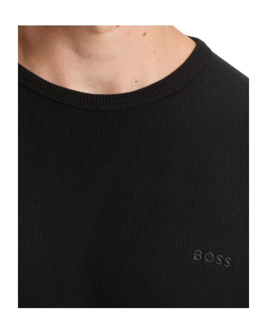 Boss Black Crew Neck Long-Sleeved T-Shirt for men