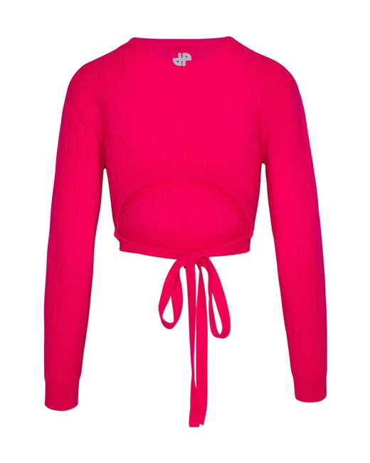 Patou Pink Ribbed Crew Neck Sweater