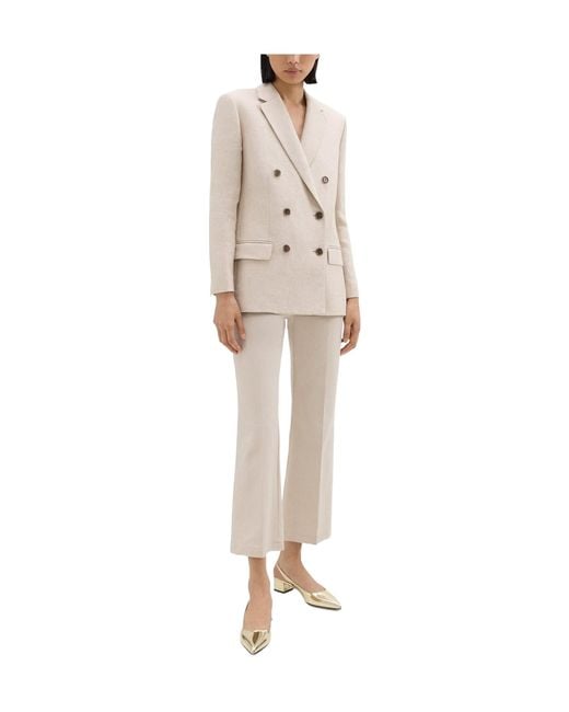 Theory White Double-Breasted Tailored Blazer