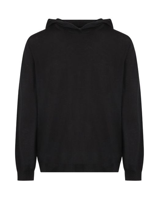 LeKasha Black Madrid Knitted Hoodie for men