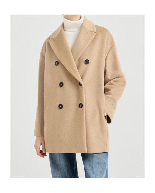 Brunello Cucinelli Natural Long-Sleeved Coat