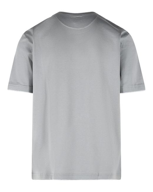 Eleventy Gray Short Sleeved Crewneck T-Shirt for men