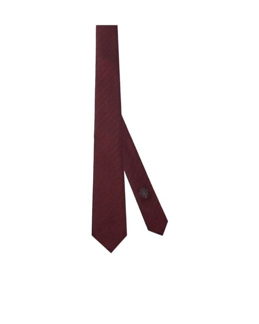 Gucci Purple Interlocking G Chain Silk Tie for men