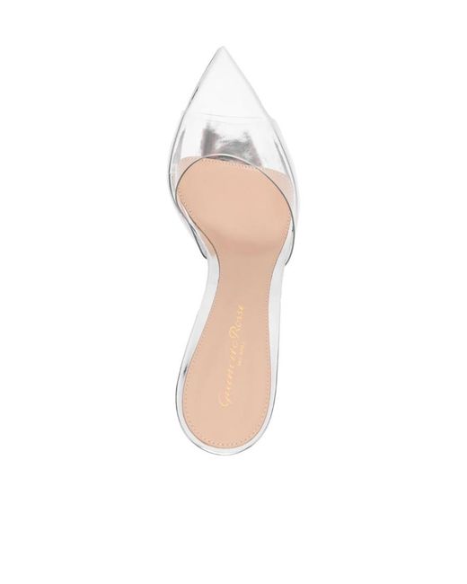 Gianvito Rossi White Elle Metal-Sensitive Pointed High-Heeled Sandals