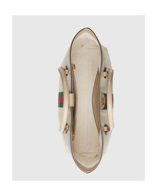 Gucci White Ophidia Logo Plaque Tote Bag