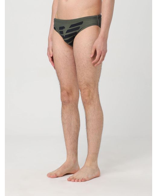 Emporio Armani Gray Pattern Triangle Swimming Trunks for men