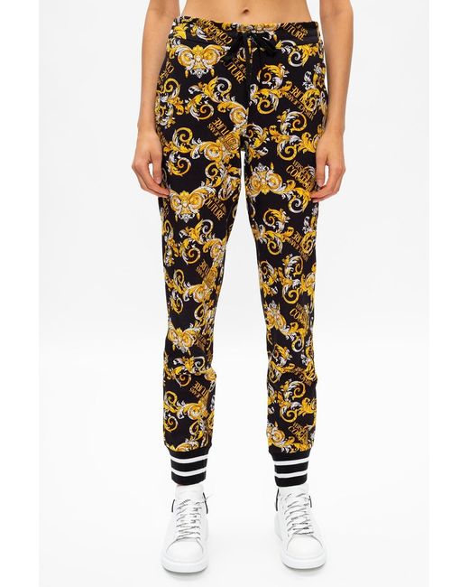 Versace Jeans Black Baroque Printed Sweatpants