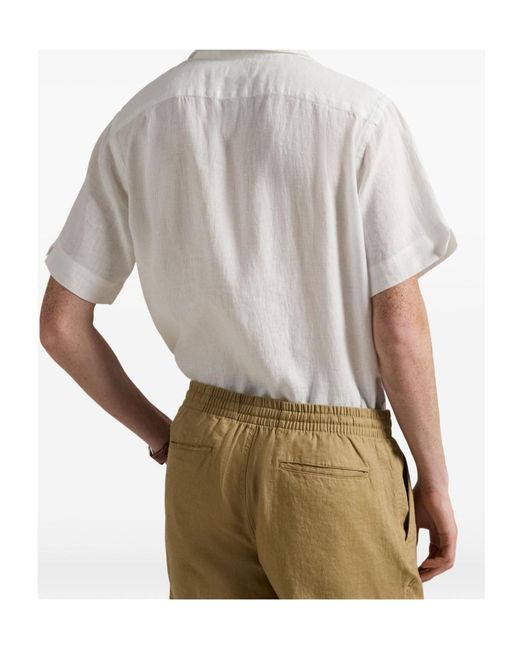 Polo Ralph Lauren White Pony Embroidered Short-Sleeved Shirt for men