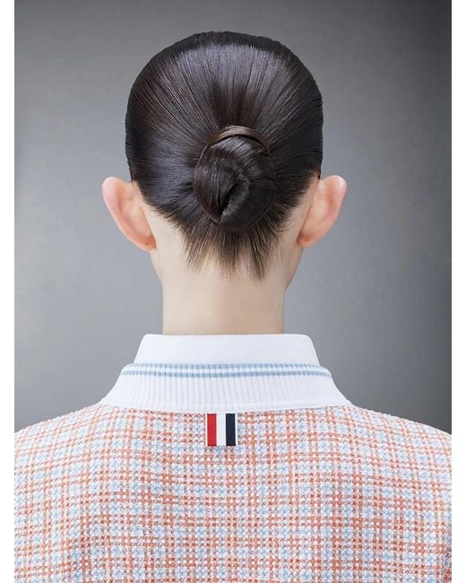Thom Browne Pink Checked Tweed Cardigan
