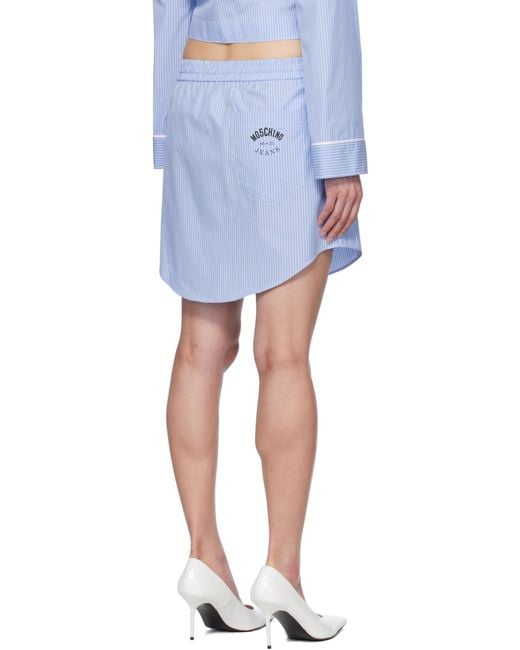 Moschino Blue Patterned Skirt