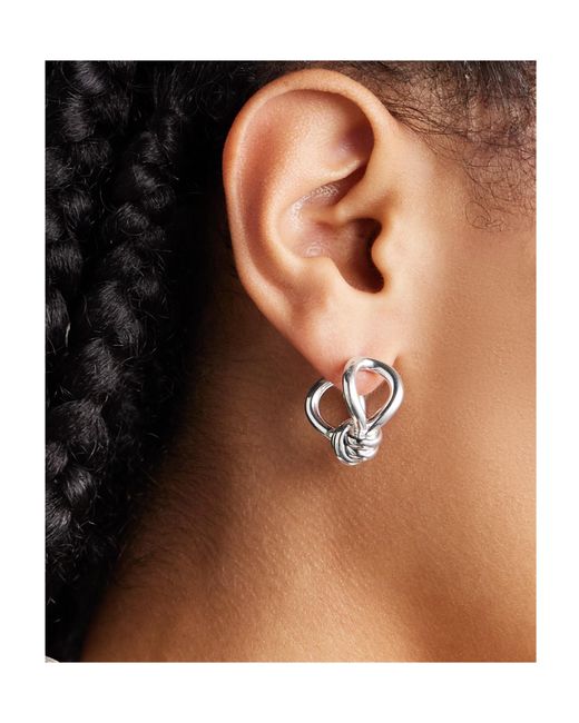 Bottega Veneta White Knot Earrings