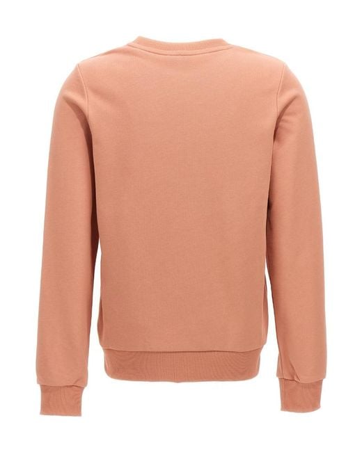 A.P.C. Pink Logo Printed Crewneck Sweatshirt
