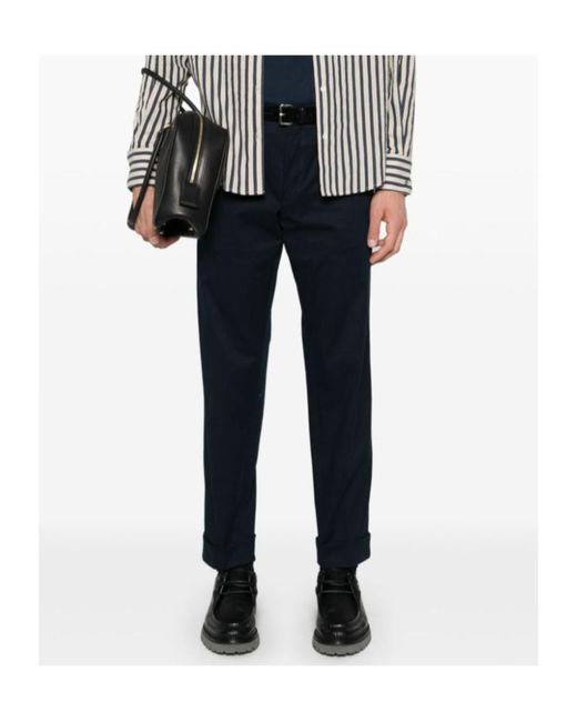 Dries Van Noten Blue Belt-Loop Casual Pants for men