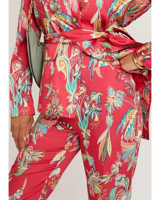 Etro Red Versatile Printed Casual Trousers