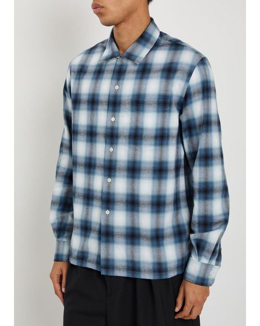 J.W. Anderson Blue Checked Cotton Shirt for men