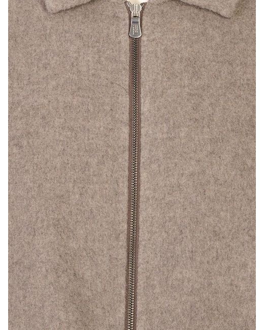 Fedeli Brown Shirt-Style Zip-Up Jacket for men