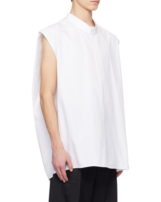 Jil Sander White Button Sleeveless Vest for men