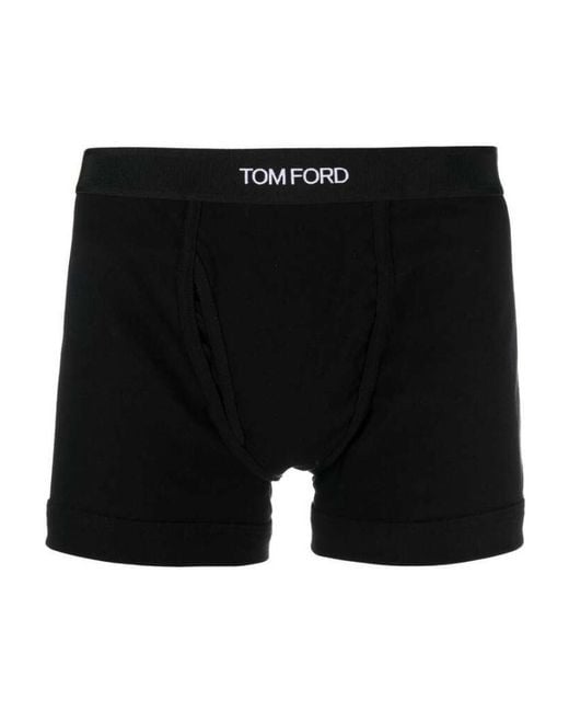 Tom Ford Black Logo Waistband Pack Of Two Boxers for men