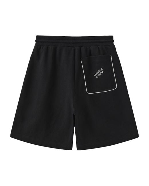 Marissa Chiara Black Elastic Waist Shorts for men