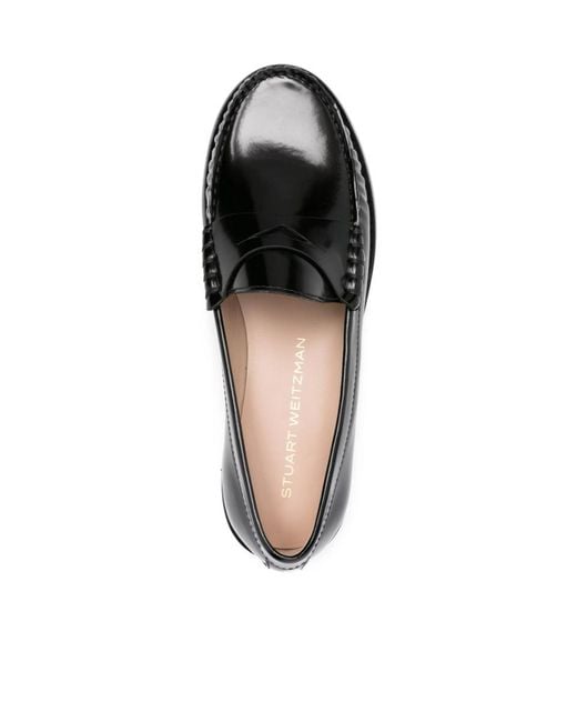 Stuart Weitzman Black Round-Toe Loafers