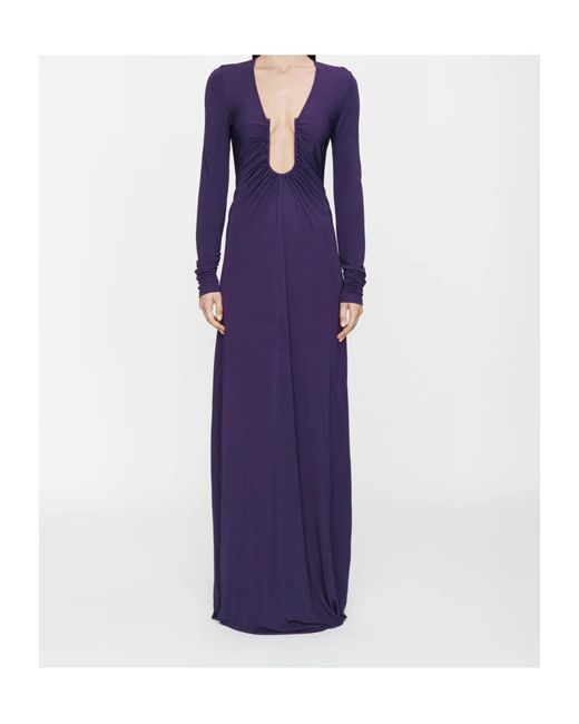 Christopher Esber Purple Arced Palm Long Sleeve Dress