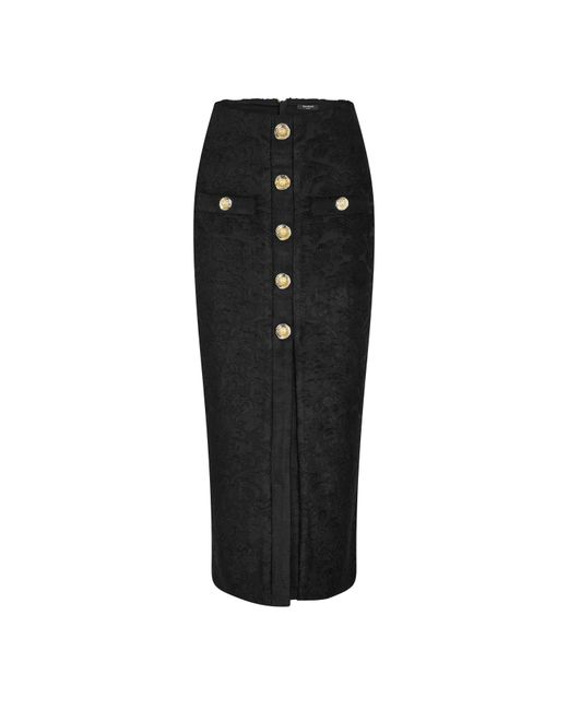 Balmain Black Midi Skirt