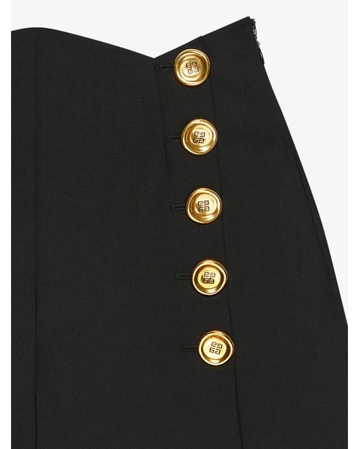 Givenchy Black Buttons-Detailed Shorts