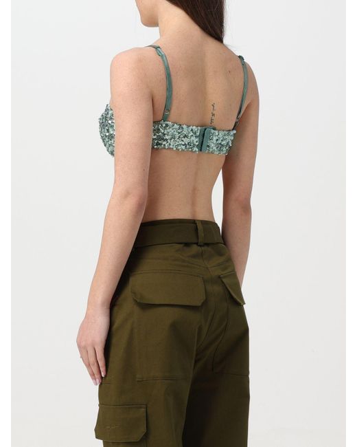 Moschino Green Sequined Sweetheart-Neck Bra