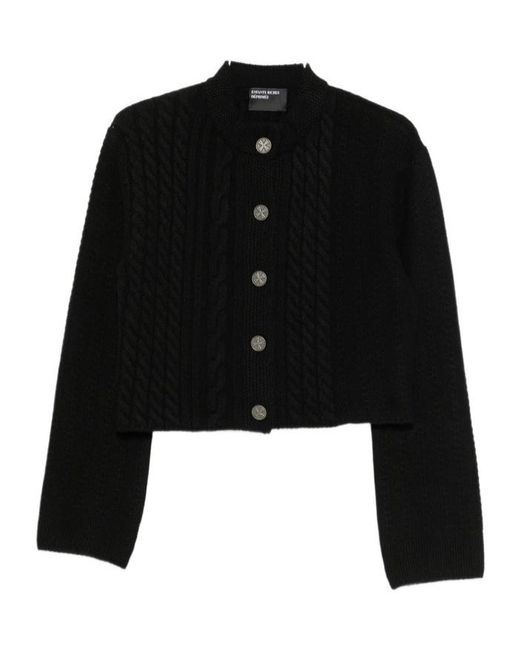 Enfants Riches Deprimes Black Cable-Knit-Detail Cardigan