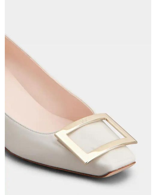 Roger Vivier White Square Toe Pumps
