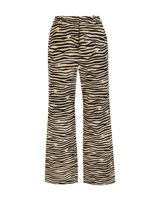 Rabanne Gray Zebra-Print Casual Pants