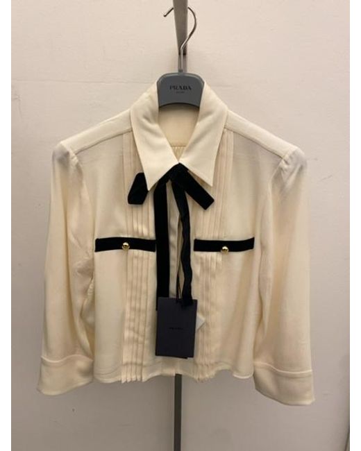 Prada Natural Pleated Sablé Shirt