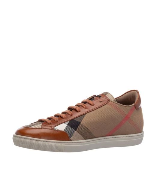 Burberry Brown Check Lace Low-Cut Casual Shoes