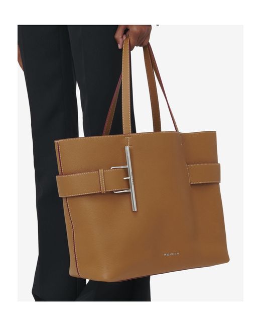 Alexander McQueen Brown T-Bar Sling Tote Bag