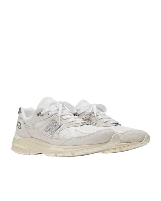 New Balance Gray 991V2 Lace-Up Sneakers for men