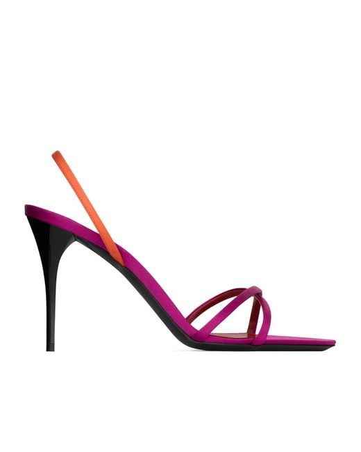 Saint Laurent Pink Justify Slingback Sandals