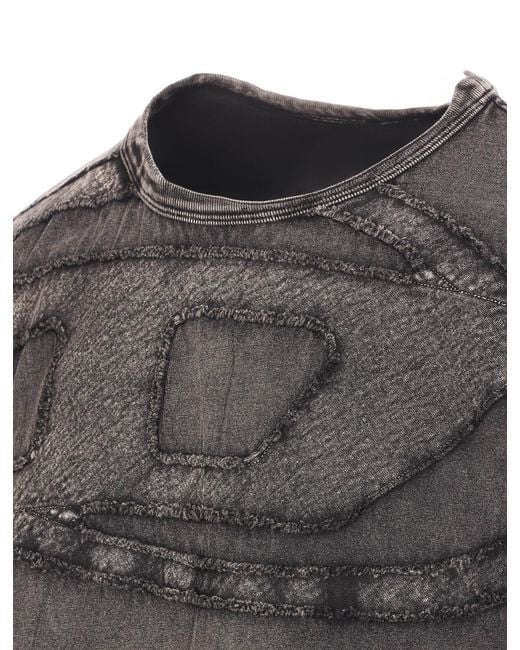 DIESEL Gray Short Sleeve Crewneck T-Shirt for men