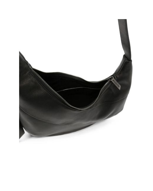 Hereu Black Fiblo Leather Shoulder Bag