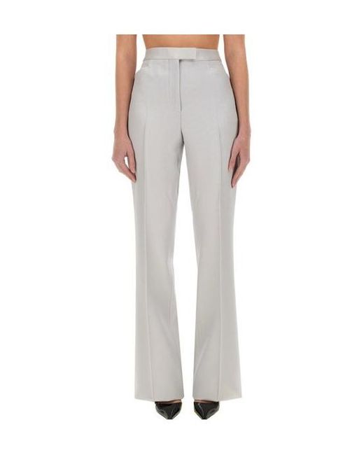 Tom Ford Gray Lustrous Barathea Tailored Tuxedo Wide Leg Pants