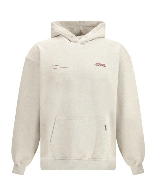 Represent White Long-Sleeved Sweatshirt for men